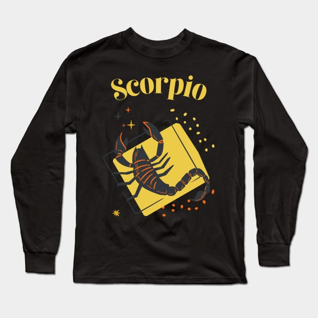 Scorpio Astrology Horoscope Zodiac Sign Long Sleeve T-Shirt by Elysian Alcove